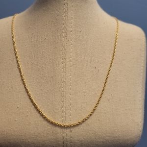 18" 14K Gold Rope Chain Necklace